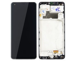 Kijelző Samsung Galaxy M32 (SM-M325F) előlap + LCD kijelző + érintőpanel komplett kerettel fekete GH82-25981A